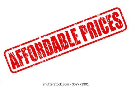 AFFORDABLE PRICES red stamp text on white