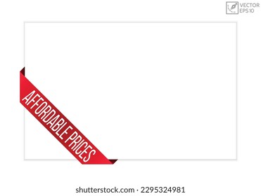 Diseño de la cinta de la bandera del vector de precios asequibles.