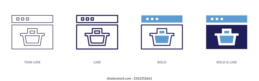 Affordable shopping icon in 4 different styles. Thin Line, Line, Bold, and Bold Line. Duotone style. Editable stroke.