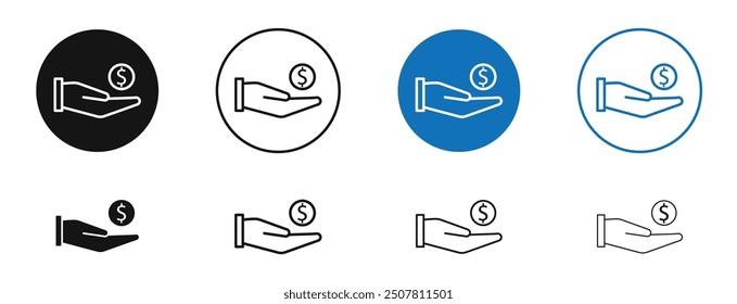 Affordable vector icon in black and blue colors