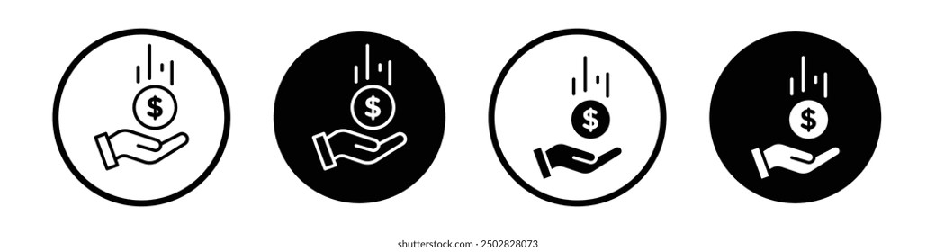 Affordable vector icon set black filled and outlined style.