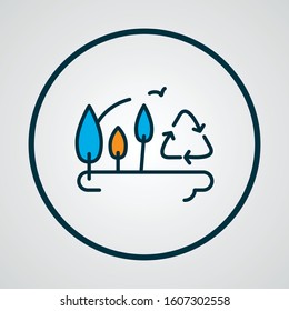 Afforestation icon colored line symbol. Premium quality isolated botany element in trendy style.