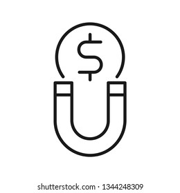 Affraction money icon. Stroke outline style. Vector. Isolate on white background.