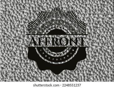 Affront dark icon or emblem with grey bubbles background. Vector Illustration. Detailed. 