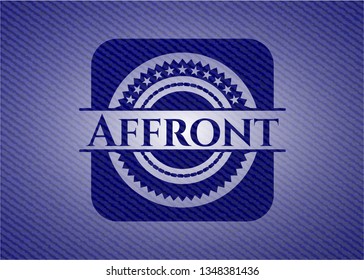 Affront emblem with denim texture