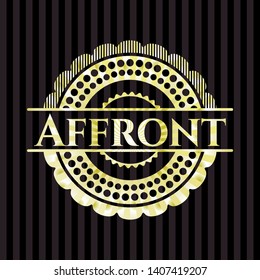 Affront gold shiny emblem. Vector Illustration. Detailed.