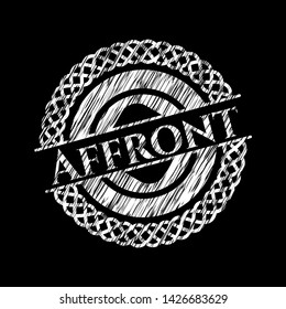 Affront on blackboard. Vector Illustration. Detailed.