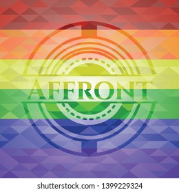 Affront on mosaic background with the colors of the LGBT flag