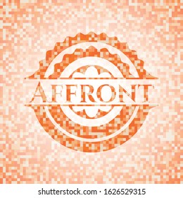 Affront orange mosaic emblem. Vector Illustration. Detailed.