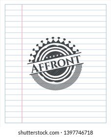 Affront pencil strokes emblem. Vector Illustration. Detailed.