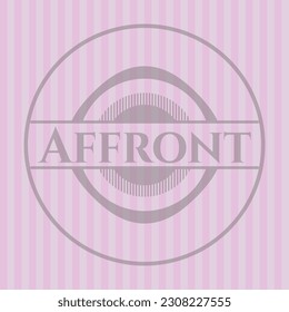 Affront realistic pink emblem. Elegant design. 