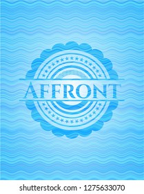 Affront water concept emblem.