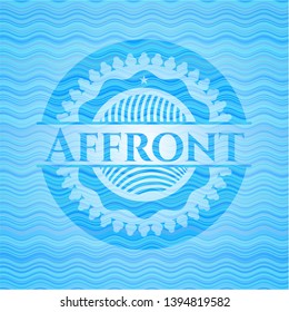 Affront water representation style badge. Vector Illustration. Detailed.