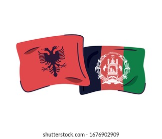 afganistan and albania flags countries isolated icon vector illustration design