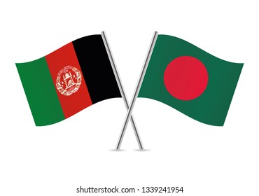 Afganistan and Bangladesh flags. Vector illustration.