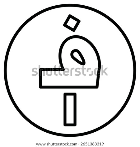 Afghan afghani currency icon Black and white outline flat sign vector