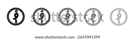 Afghan afghani currency icon vector outline symbol or illustration