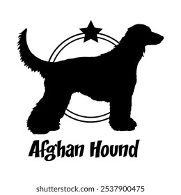 Afghan Hound. dog silhouette,  dog, dog breeds, logo, vector, silhouette, logo design, animal, illustration, icon, sign, design, black,  symbol, pet