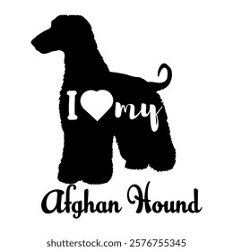  Afghan Hound dog silhouette, dog, dog breeds, logo, vector, silhouette, i love my dog, animal, illustration, icon, sign, design, black, symbol, pet, love