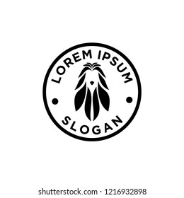 Afghan Hound head logo icon designs vector illustration