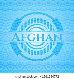 Afghan water wavec oncept emblem.