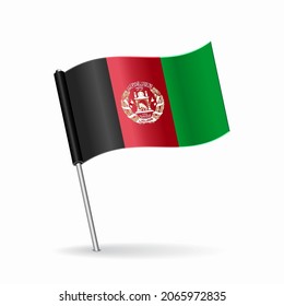 Afghani Flag Map Pointer Layout. Vector Illustration.