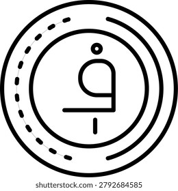 Afghani Line Icon Vector Design