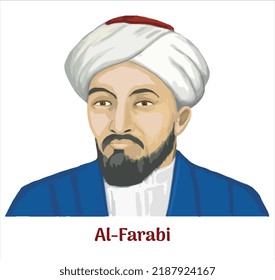 Afghanistan 870-950 Al Farabi - Alpharabius Early Islamic Philosopher And Jurist Hand Drawing Vector Illustration