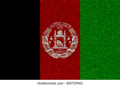 Afghanistan, Afghan flag with grunge texture.Vector template