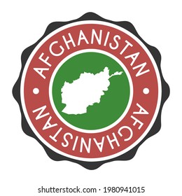Afghanistan Badge Map Vector Seal. National Symbol Country Stamp Design Icon Label.