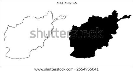 Afghanistan Blank Map, Afghanistan Map Outline Vector Images