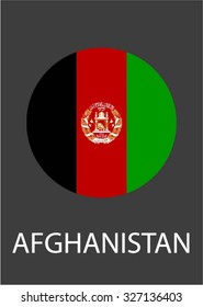 Afghanistan circle flag - vector icon