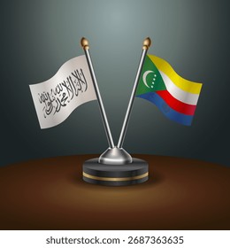 A tabela Afeganistão e Comores sinaliza a relação com o plano de fundo gradiente. Ilustração de vetor