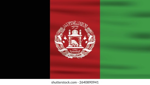 Afghanistan Country Flag 3d. Official Afghanistan Flag With Original Color and Size Proportion