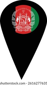 Afghanistan Country Map And Flag Vector Design Stock Photo
