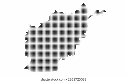 Afganistán mapa de puntos con textura gruesa al estilo de punto. Ilustración vector abstracta de un mapa de país con efecto de medio tono para infografía. 