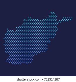 Afghanistan Dotted Map Vector Round Design Gradient Art illustration Abstract Background.