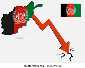Afghanistan economic crisis concept Vector illustration