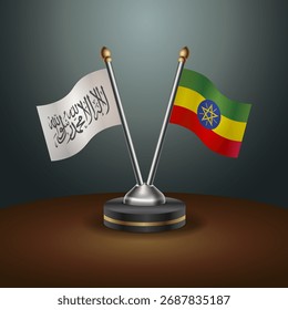 Tabela do Afeganistão e da Etiópia sinaliza relação com fundo de gradiente. Ilustração de vetor