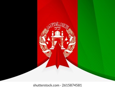 Afghanistan Flag with Abstract Paper Airplane Design, National Flag in a geometric folded paper style. Vector illustration.