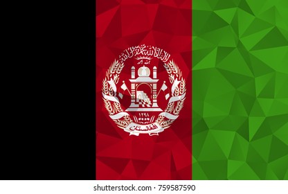 Afghanistan flag. Abstract Polygon Geometric Shape Background. Vector eps10.