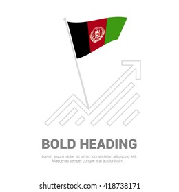 Afghanistan Flag with analytics graph up, Bold heading and place for text template