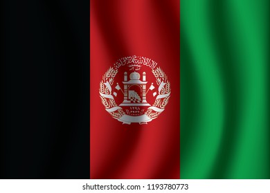 Afghanistan flag background with cloth texture. Afghanistan Flag vector illustration eps10.