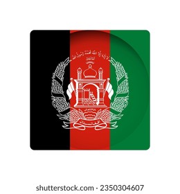 Afghanistan flag - behind the cut circle paper hole with inner shadow.