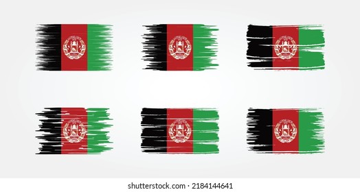 Afghanistan Flag Brush Collection. National Flag