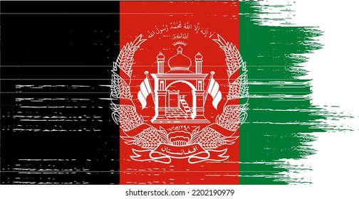 Afghanistan flag with brush paint textured  on  white background