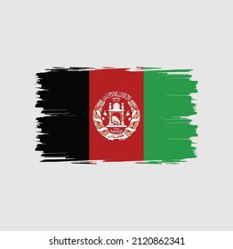 Afghanistan-Flagge mit Pinselstrich-Hintergrund