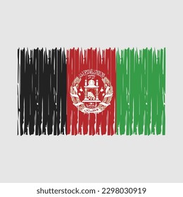 Afghanistan Flag Brush Vector Illustration
