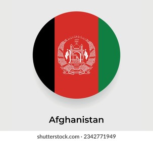Afghanistan-Flaggenblase rund um die Form Symbol Vektorgrafik