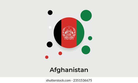 Afghanistan Flaggenblase kreisrund um die Form Symbol bunter Vektorgrafik